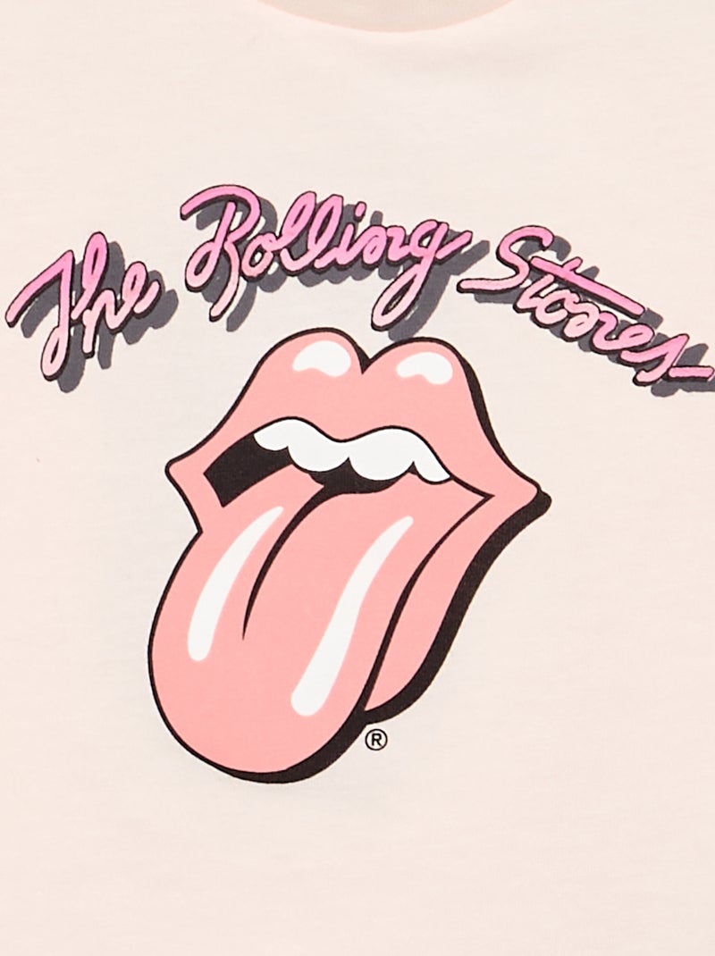 T-shirt 'Rolling Stones' met korte mouwen Rose - Kiabi