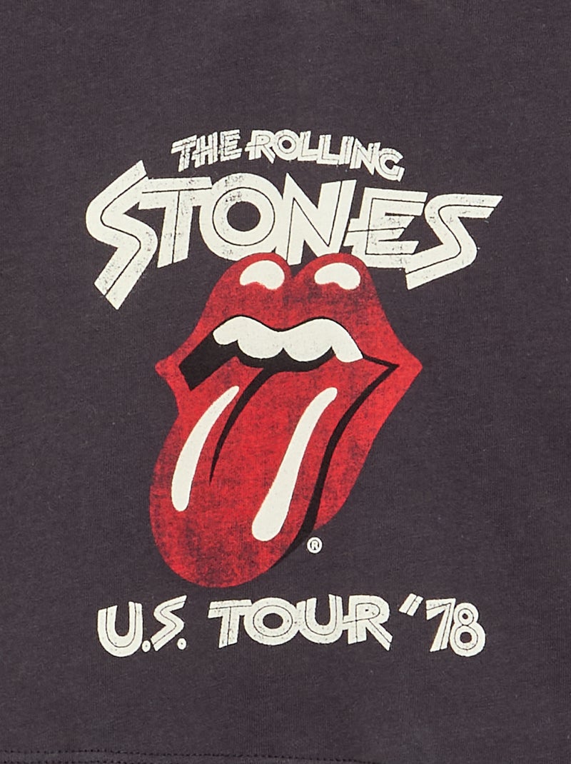 T-shirt 'Rolling Stones' met korte mouwen Zwart - Kiabi