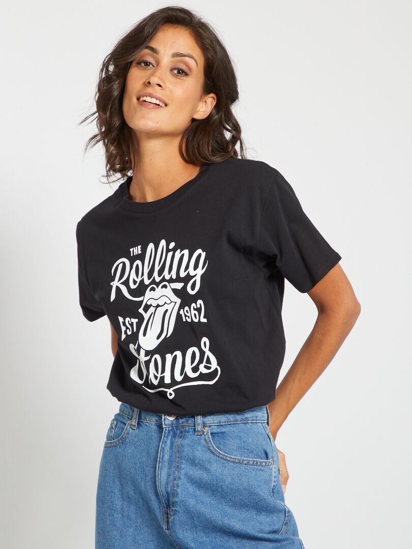 T-shirt 'Rolling Stones' ZWART - Kiabi