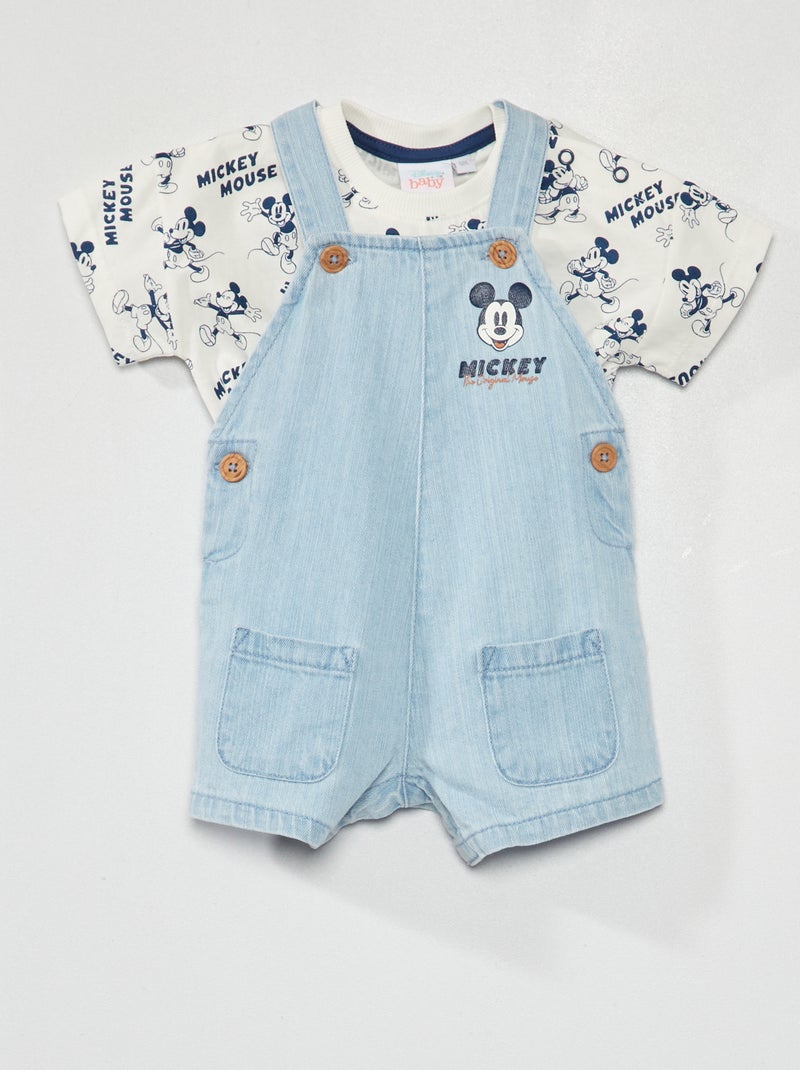 T-shirt + salopette 'Mickey' WIT - Kiabi
