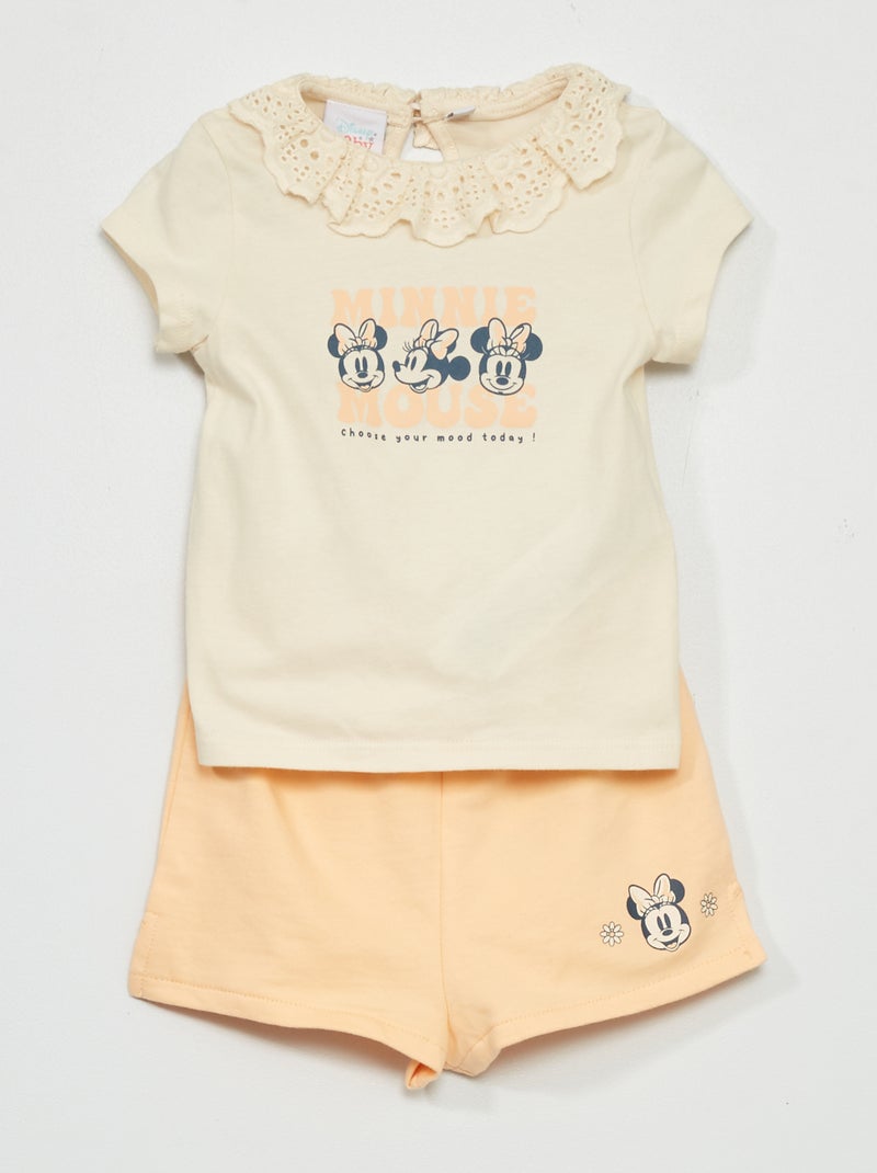 T-shirt + short van 'Minnie' - 2-delig WIT - Kiabi