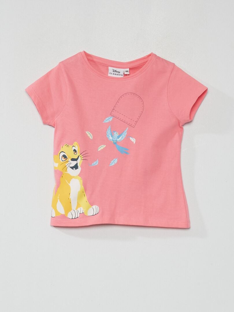 T-shirt 'Simba' 'Disney' roze - Kiabi