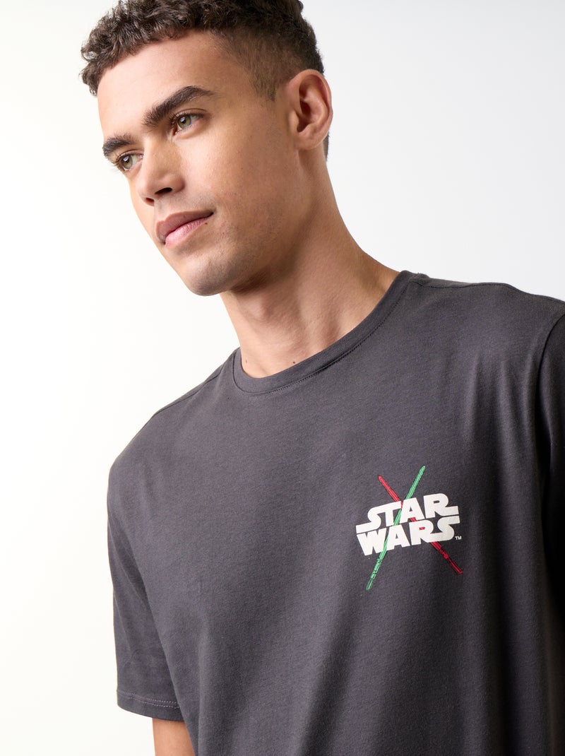 T-shirt 'Star Wars' met print op de voor- en achterkant Zwart - Kiabi