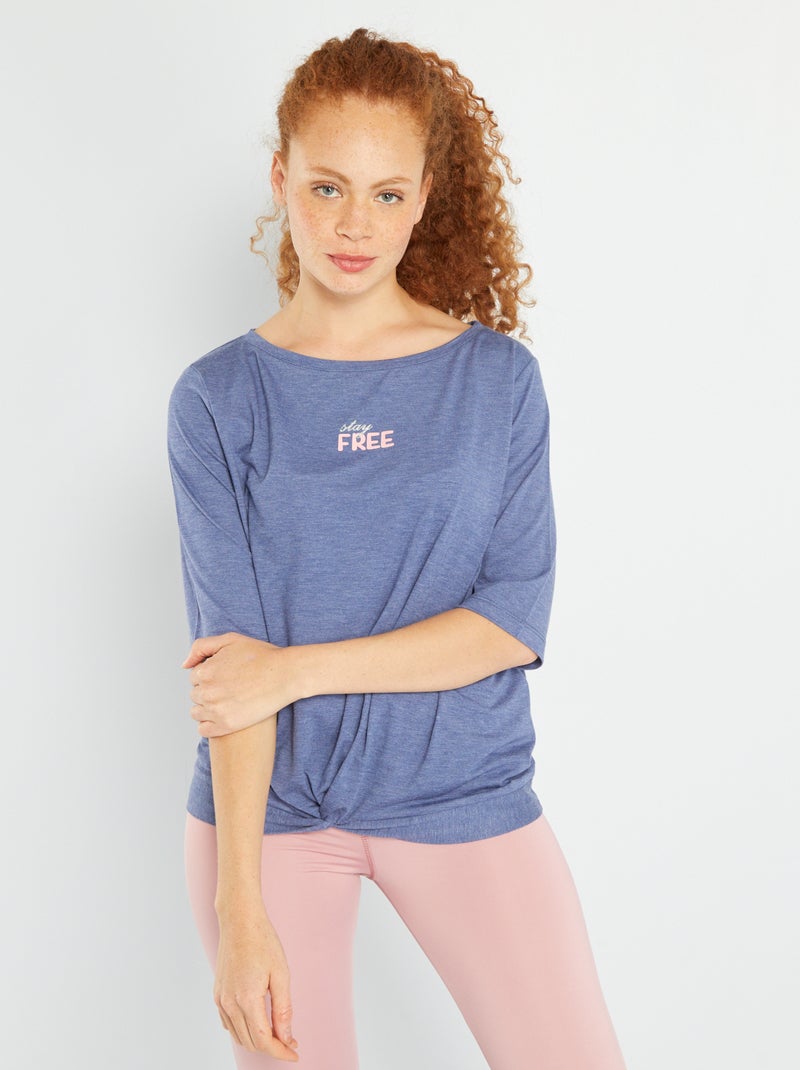 T-shirt 'stay free' blauw - Kiabi
