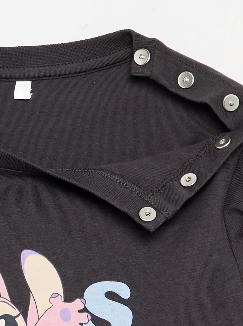 T-shirt 'Stitch' - makkelijk aan te trekken collectie Zwart - Kiabi