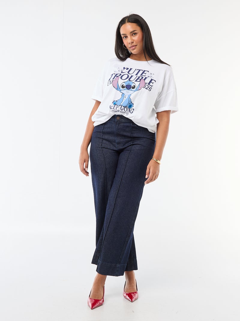 T-shirt 'Stitch' 'Disney' met korte mouwen Wit - Kiabi