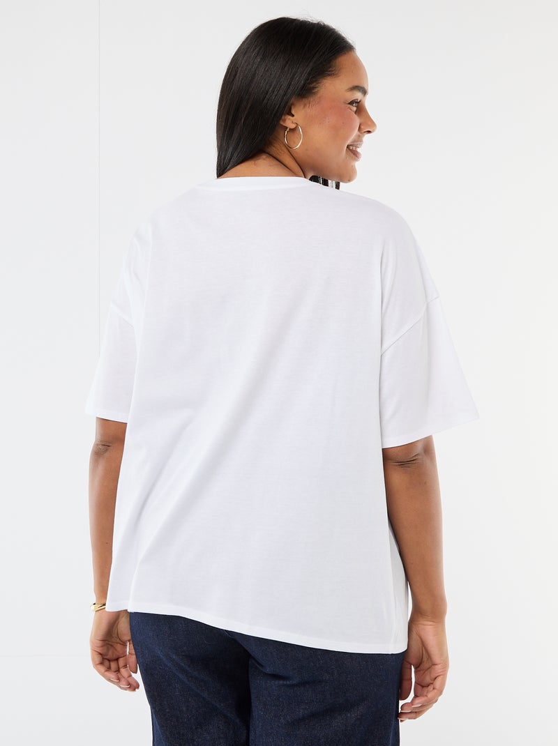 T-shirt 'Stitch' 'Disney' met korte mouwen Wit - Kiabi