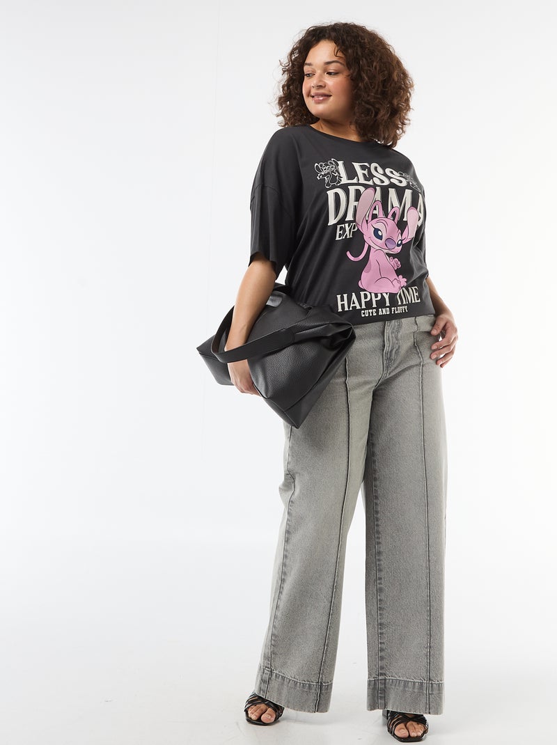 T-shirt 'Stitch' 'Disney' met korte mouwen Zwart - Kiabi