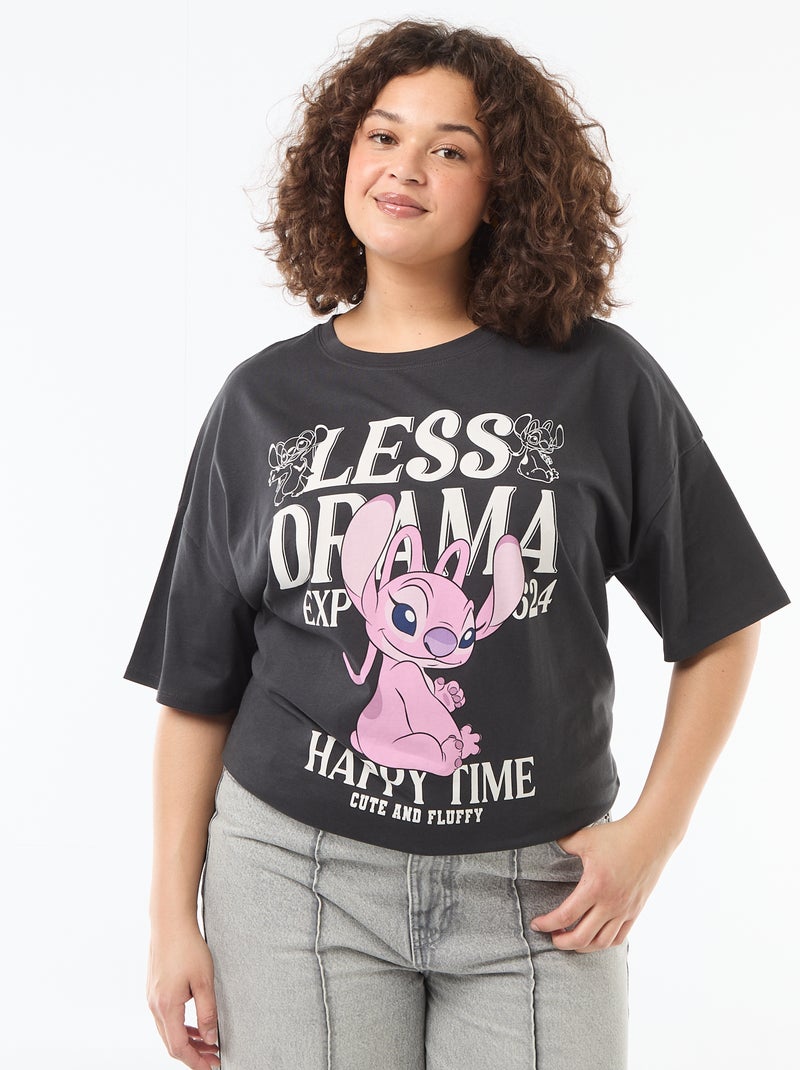 T-shirt 'Stitch' 'Disney' met korte mouwen Zwart - Kiabi