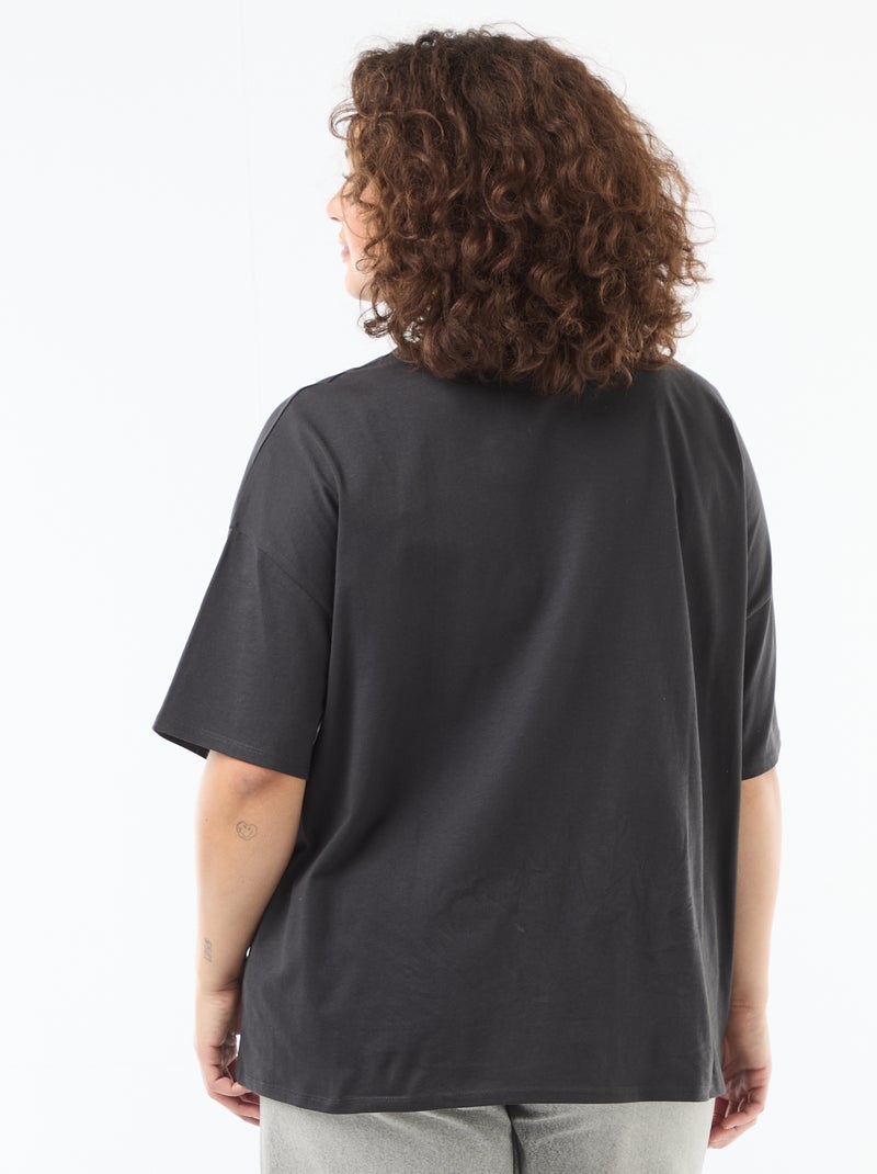 T-shirt 'Stitch' 'Disney' met korte mouwen Zwart - Kiabi