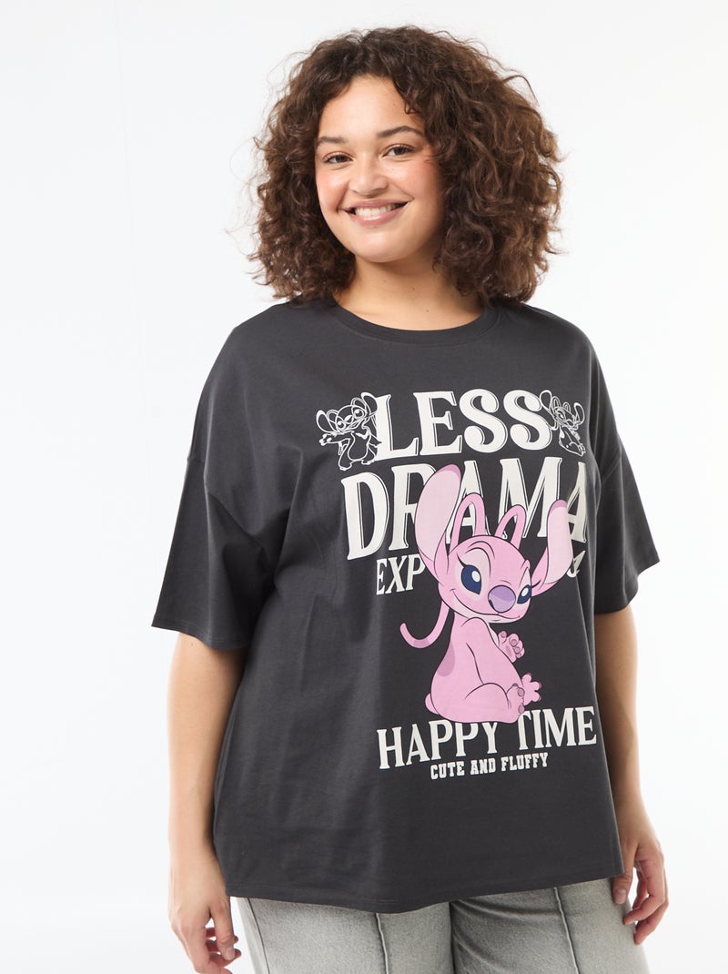 T-shirt 'Stitch' 'Disney' met korte mouwen Zwart - Kiabi