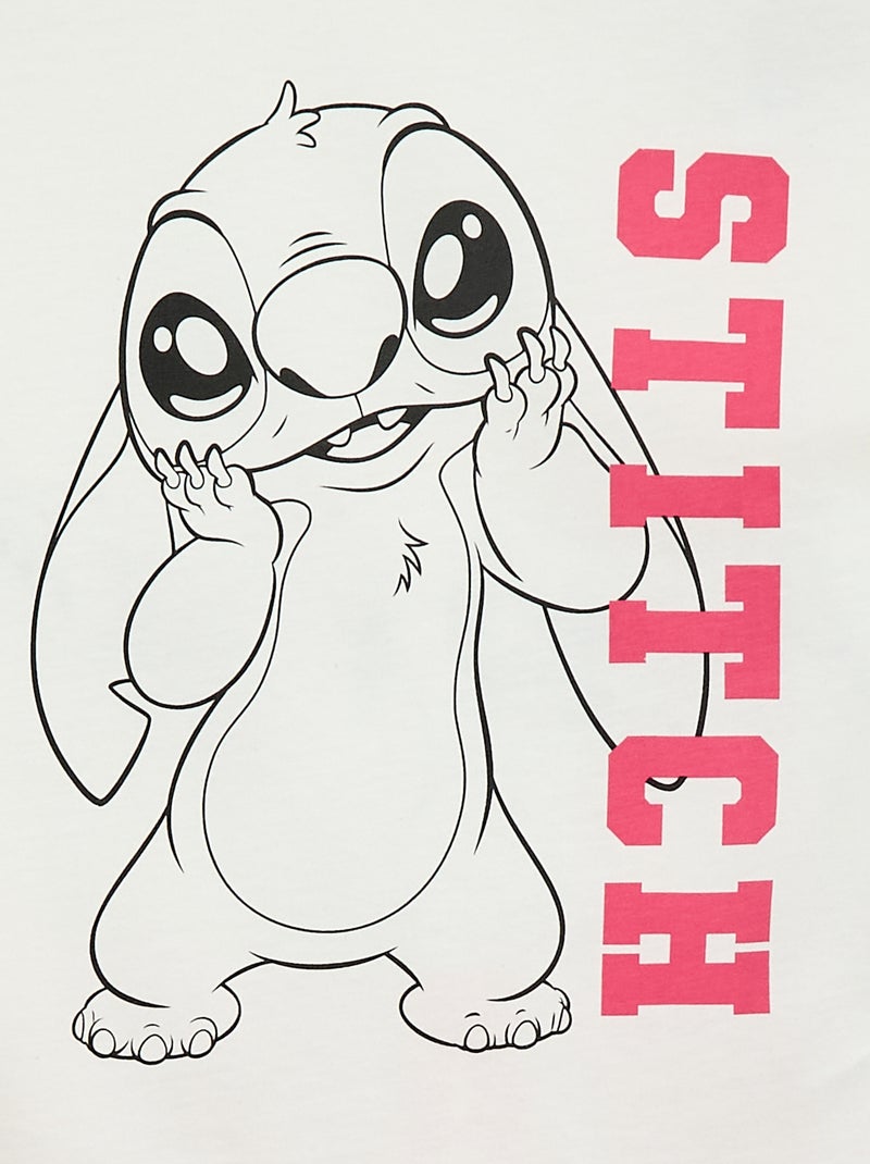 T-shirt 'Stitch' 'Disney' met lange mouwen Wit - Kiabi