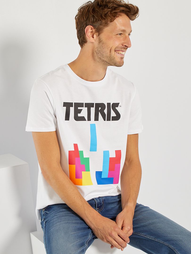 T-shirt 'Tetris' wit - Kiabi