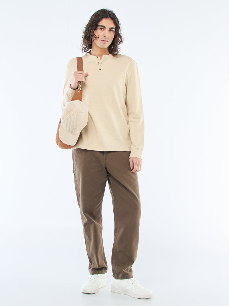 T-shirt tuniek regular fit Biege - Kiabi