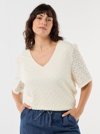 T-shirt van ajourkanten