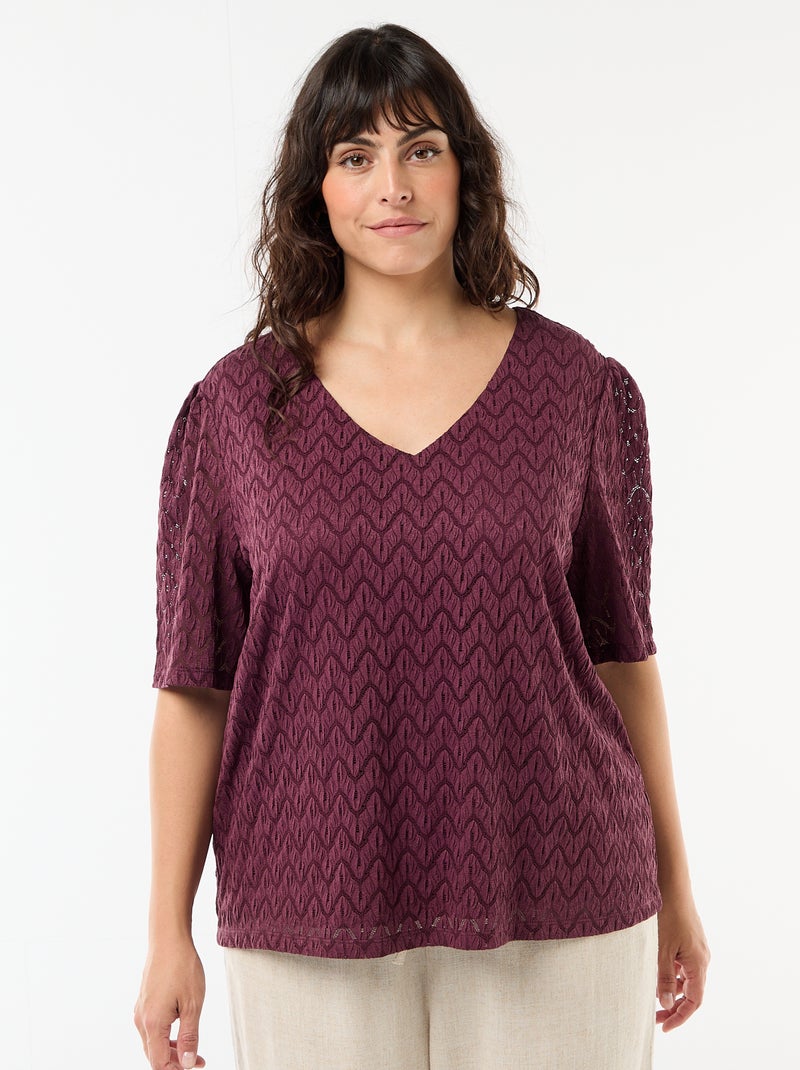 T-shirt van ajourkanten Rose - Kiabi