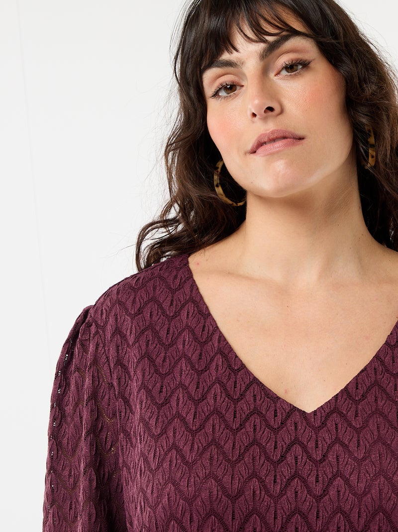 T-shirt van ajourkanten Rose - Kiabi