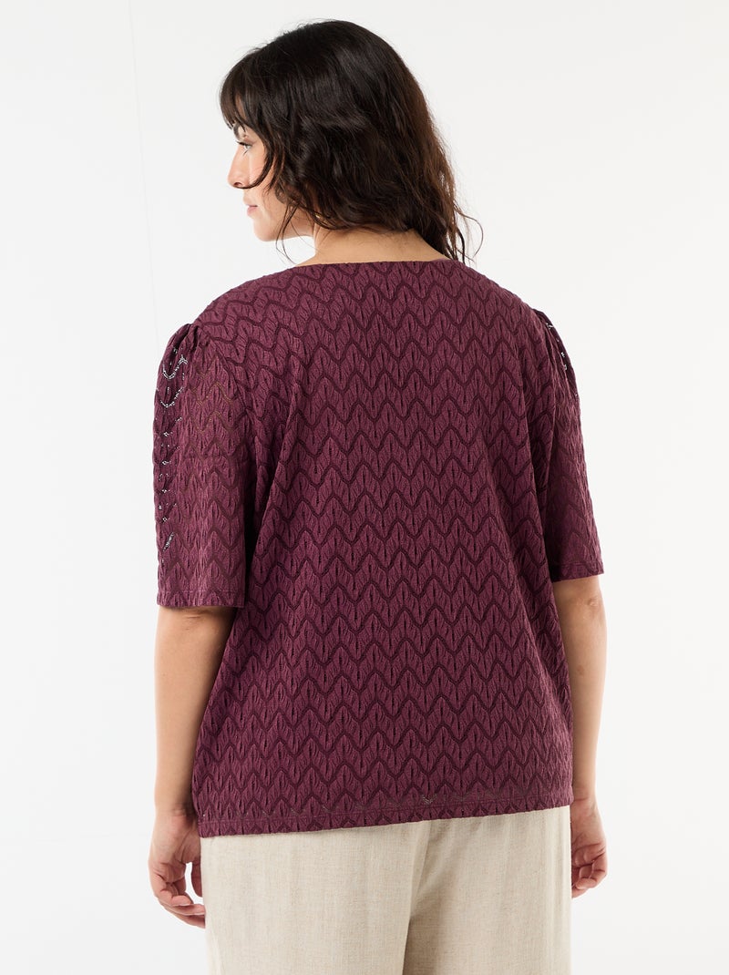 T-shirt van ajourkanten Rose - Kiabi