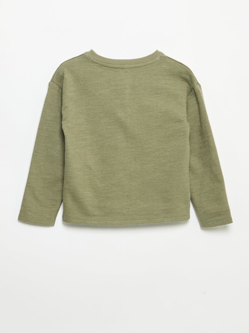 T-shirt van babyterry met lange mouwen Groen - Kiabi