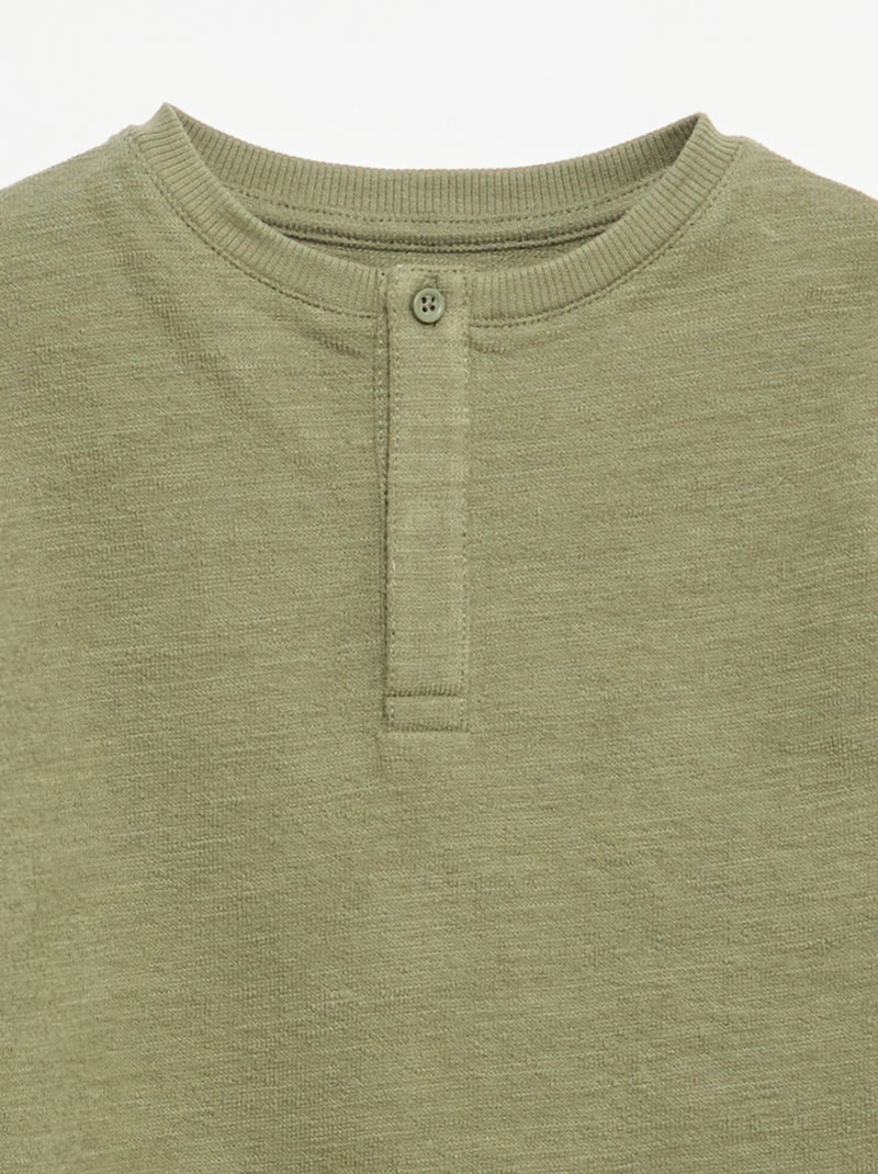 T-shirt van babyterry met lange mouwen Groen - Kiabi