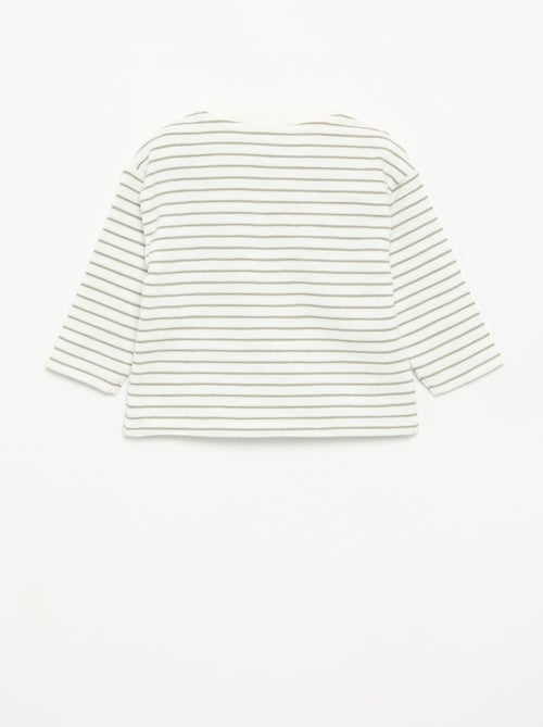 T-shirt van babyterry met lange mouwen - Kiabi