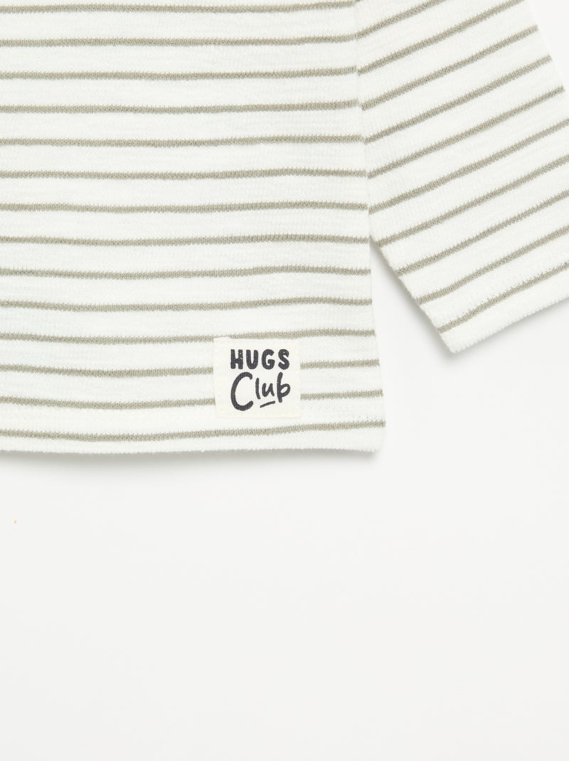 T-shirt van babyterry met lange mouwen Wit - Kiabi