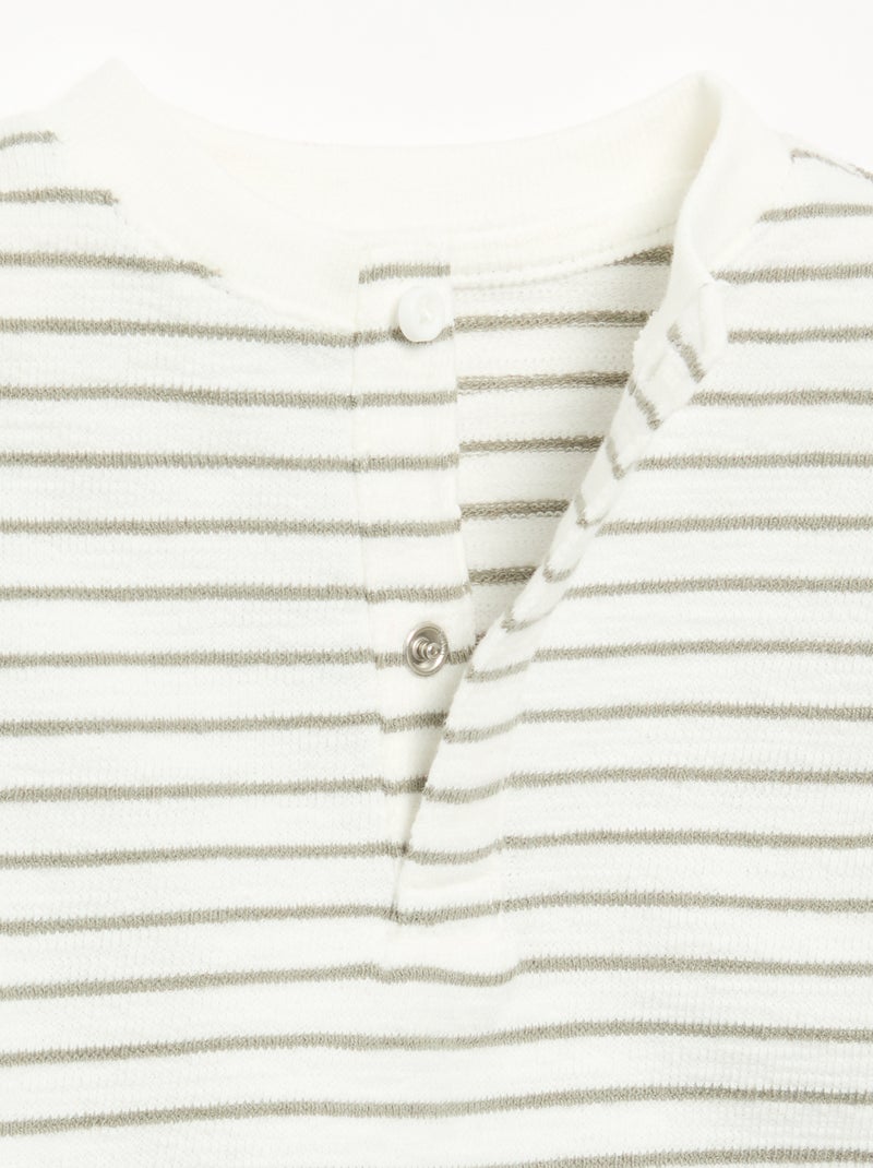 T-shirt van babyterry met lange mouwen Wit - Kiabi