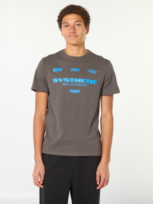 T-shirt van bedrukt katoen met korte mouwen - Kiabi