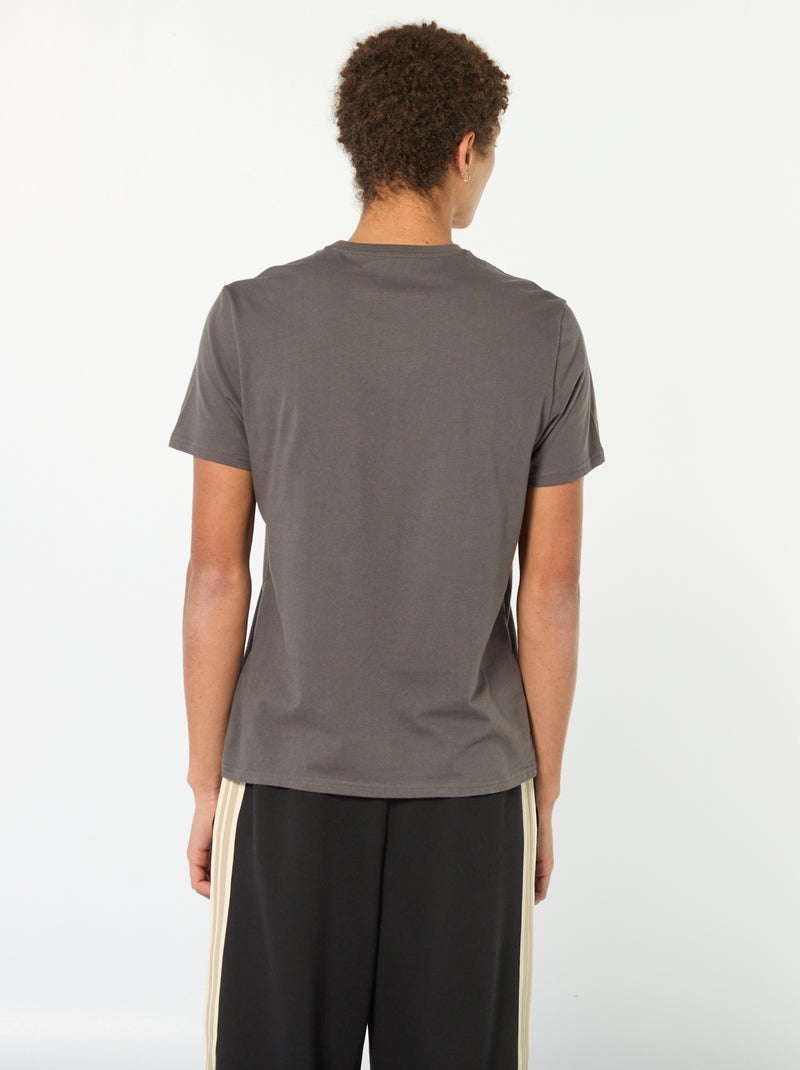 T-shirt van bedrukt katoen met korte mouwen Grijs - Kiabi