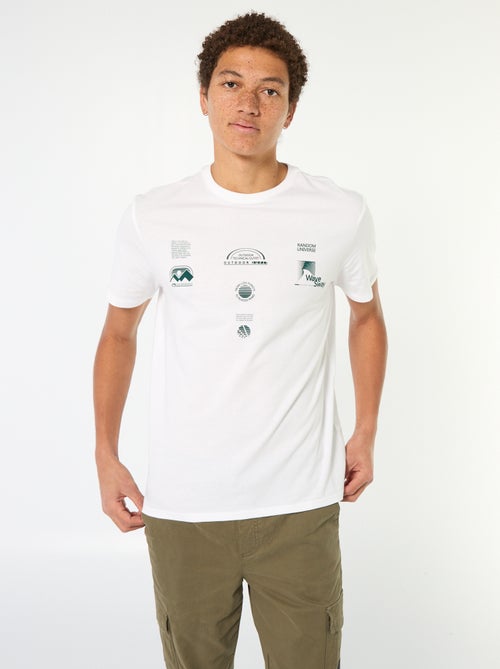 T-shirt van bedrukt katoen met korte mouwen - Kiabi