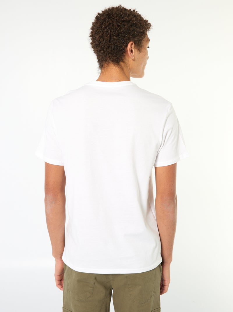 T-shirt van bedrukt katoen met korte mouwen Wit - Kiabi
