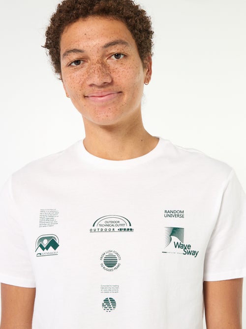 T-shirt van bedrukt katoen met korte mouwen - Kiabi