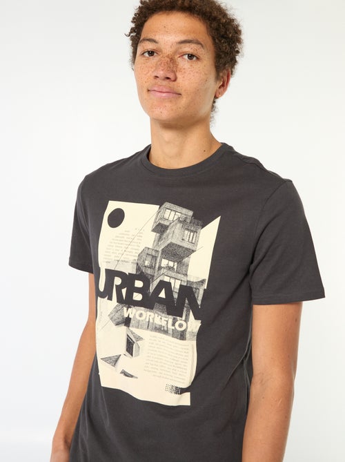 T-shirt van bedrukt katoen met korte mouwen - Kiabi T-shirt van bedrukt katoen met korte mouwen - Kiabi