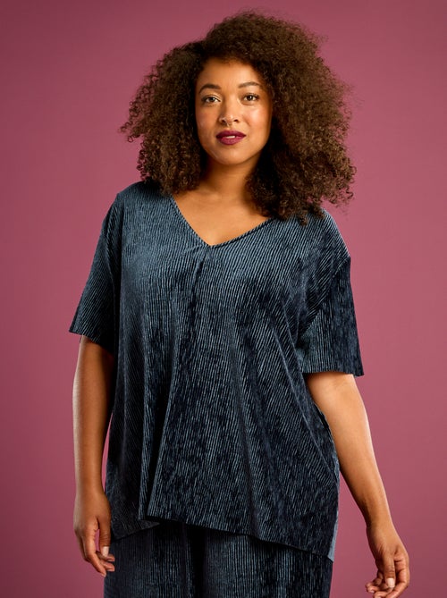 T-shirt van corduroy met korte mouwen - Kiabi