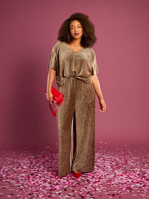 T-shirt van corduroy met korte mouwen - Kiabi