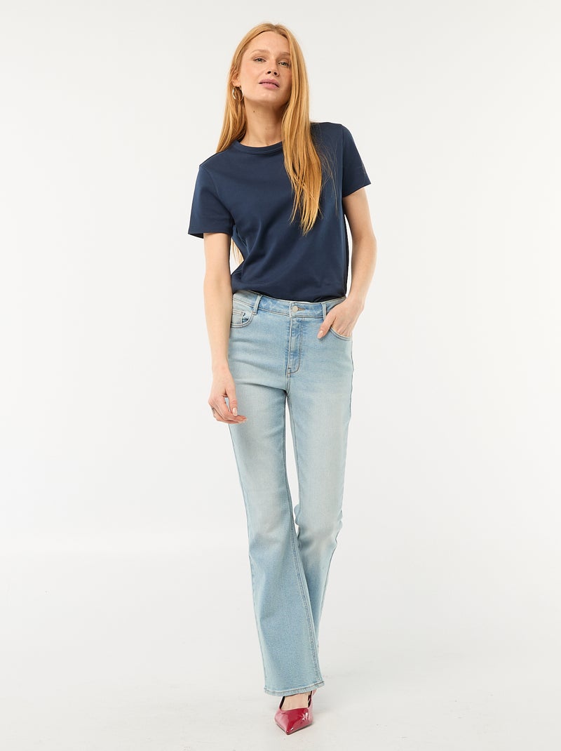 T-shirt van dik katoen Blauw - Kiabi