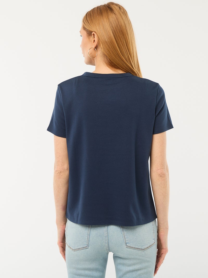T-shirt van dik katoen Blauw - Kiabi
