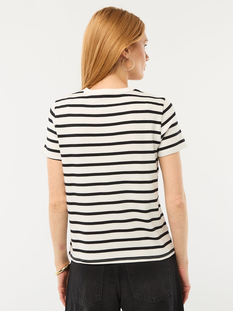 T-shirt van dik katoen Blauw - Kiabi