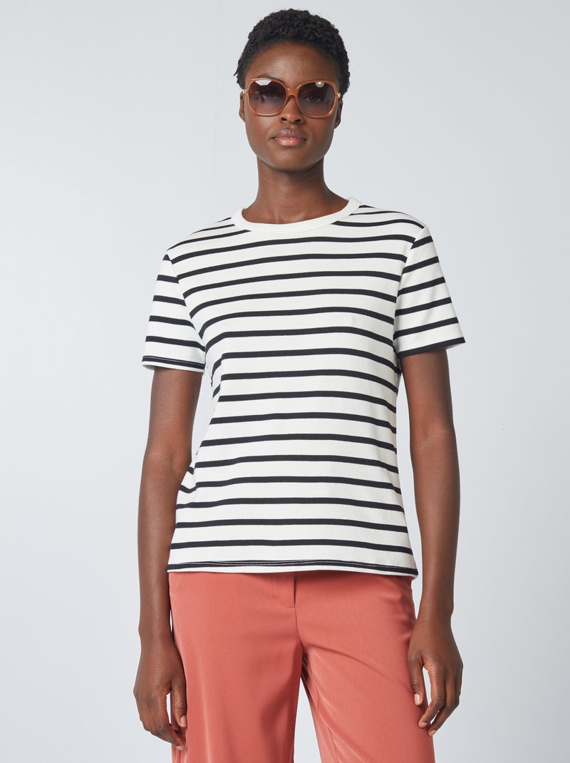 T-shirt van dik katoen BLAUW - Kiabi
