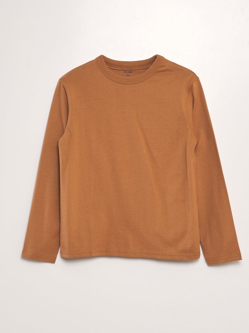 T-shirt van dikke jersey - Tough Cotton BRUIN - Kiabi