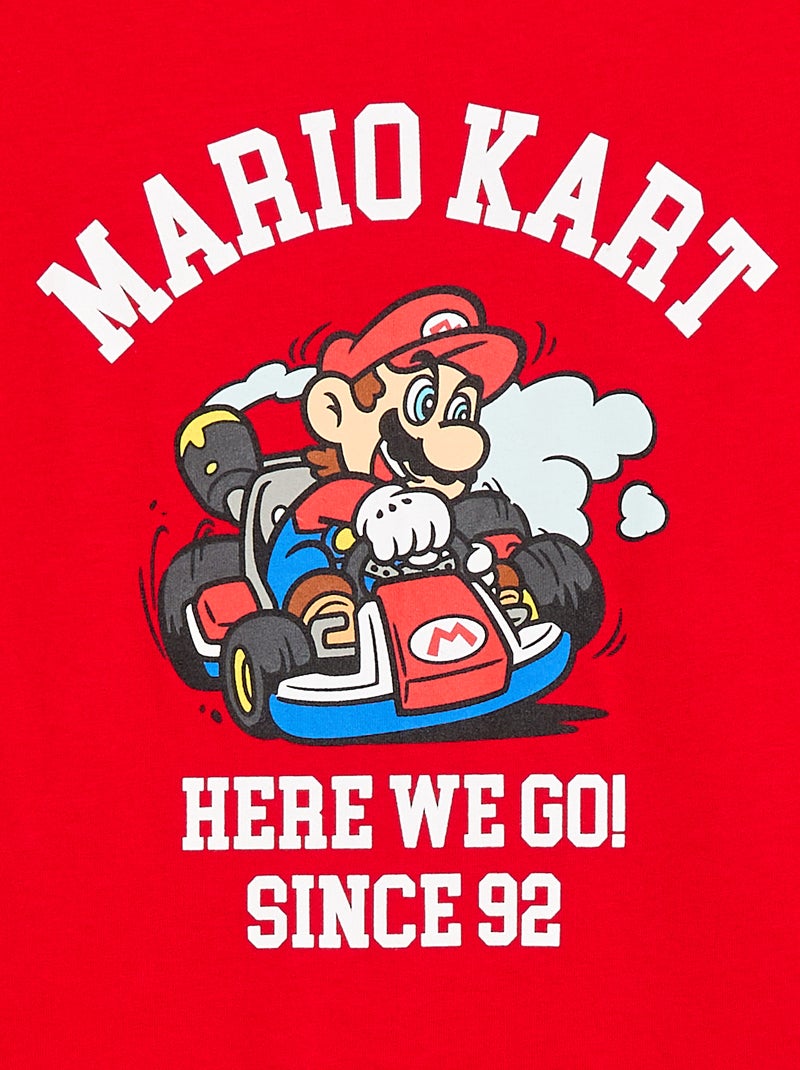 T-shirt van effen katoen 'Nintendo' 'Mario' rood - Kiabi