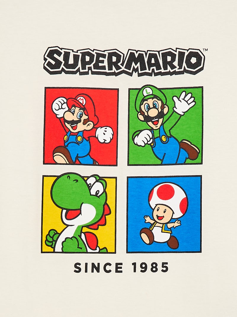 T-shirt van effen katoen 'Nintendo' 'Mario' Wit - Kiabi
