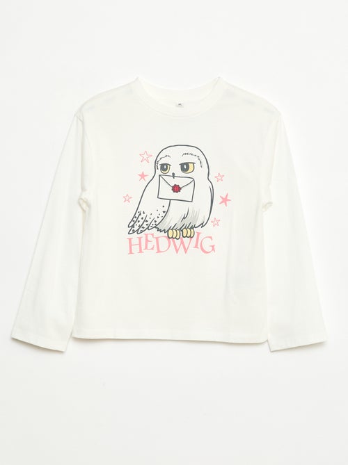 T-shirt van effen katoenjersey met print 'Harry Potter' - Kiabi