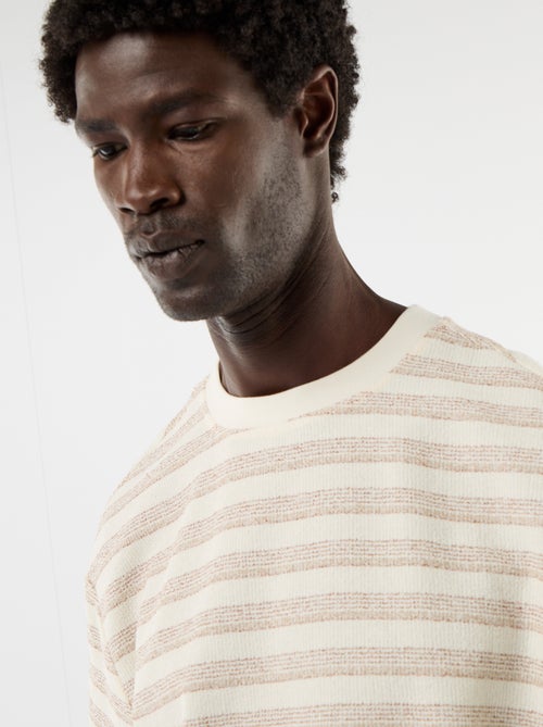 T-shirt van gebreide stof met korte mouwen - Kiabi