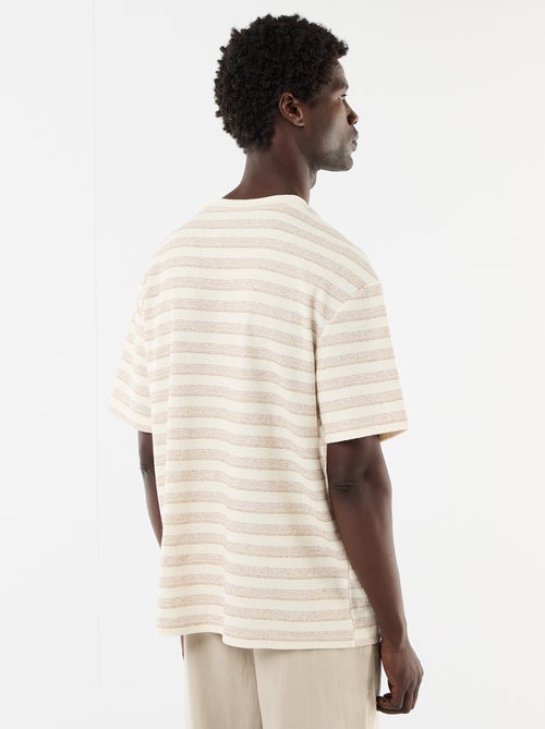 T-shirt van gebreide stof met korte mouwen - Kiabi