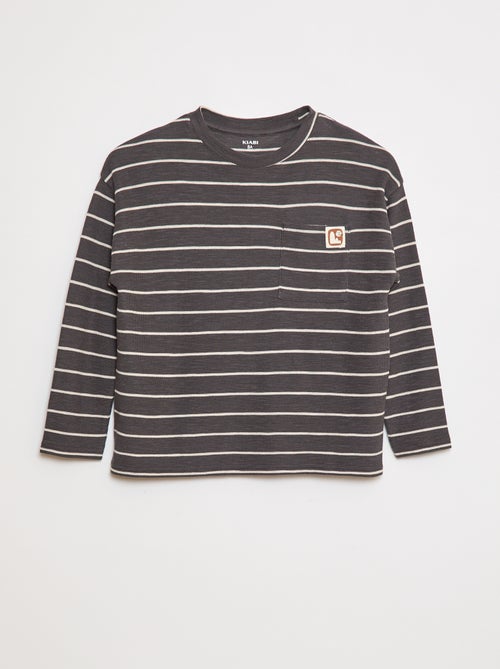 T-shirt van gestreepte tricot - Kiabi