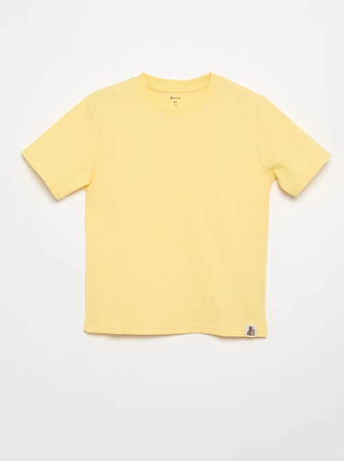 T-shirt van gewafelde stof - Kiabi