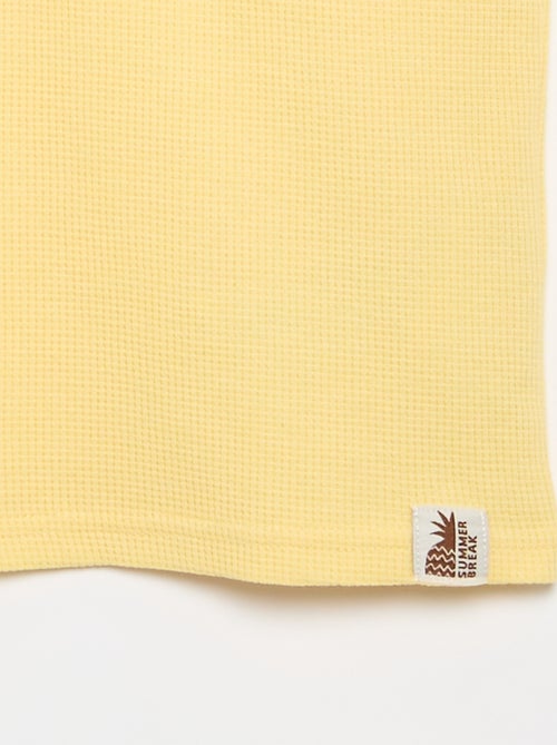 T-shirt van gewafelde stof - Kiabi