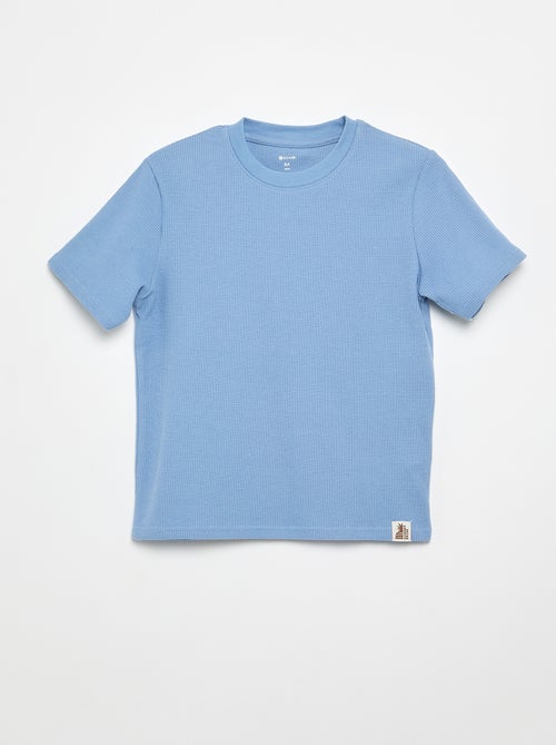 T-shirt van gewafelde stof - Kiabi