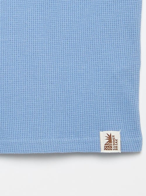 T-shirt van gewafelde stof - Kiabi